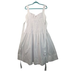 AMYLNN White Smocked Cottagecore Midi Dress Sz Large